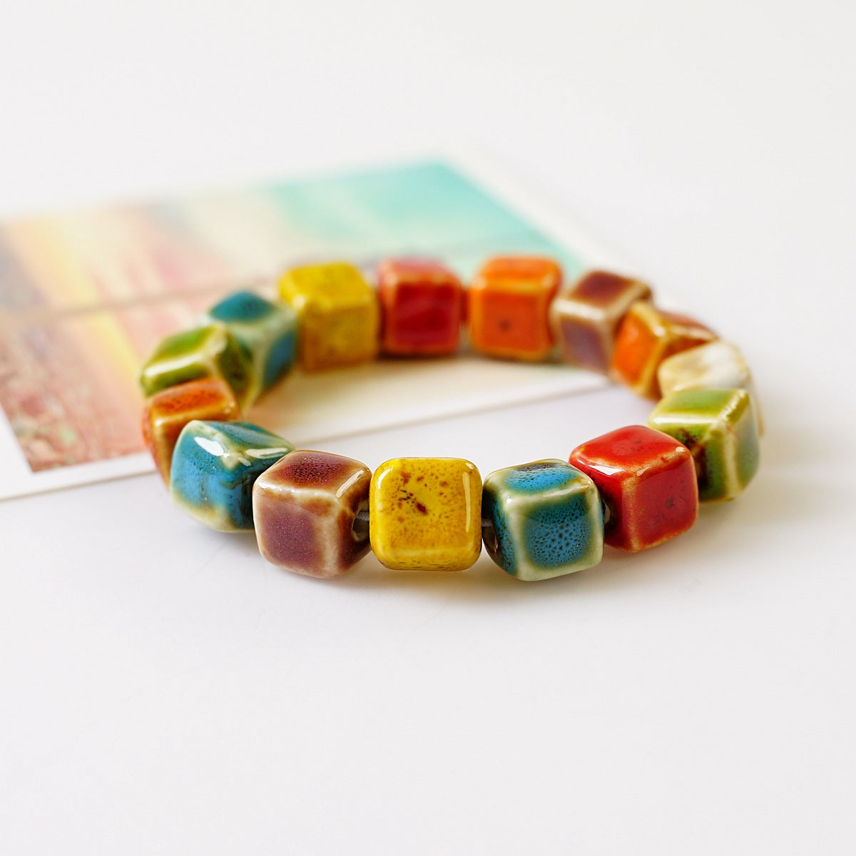 Ceramic Trinkets Flower Glaze Beads Characteristic Bracelets