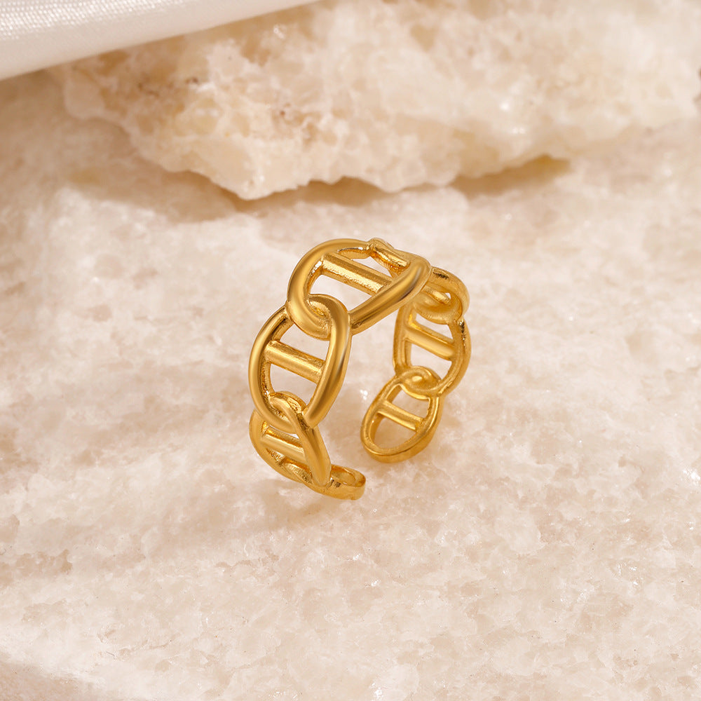 Women's Gold-plated Titanium Steel Wind Fashion Stainless Rings