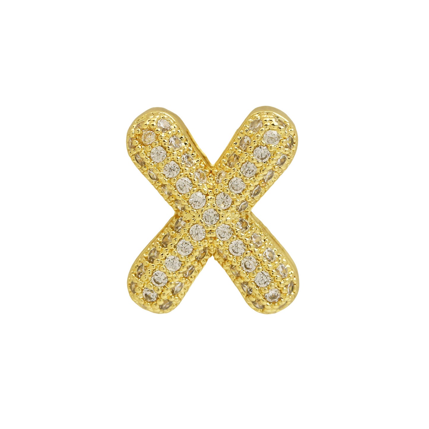 Golden Chubby Balloon Bubble Zircon Letter Bracelets