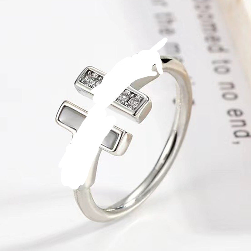 Natural White Shell Diamond Double Female Affordable Rings