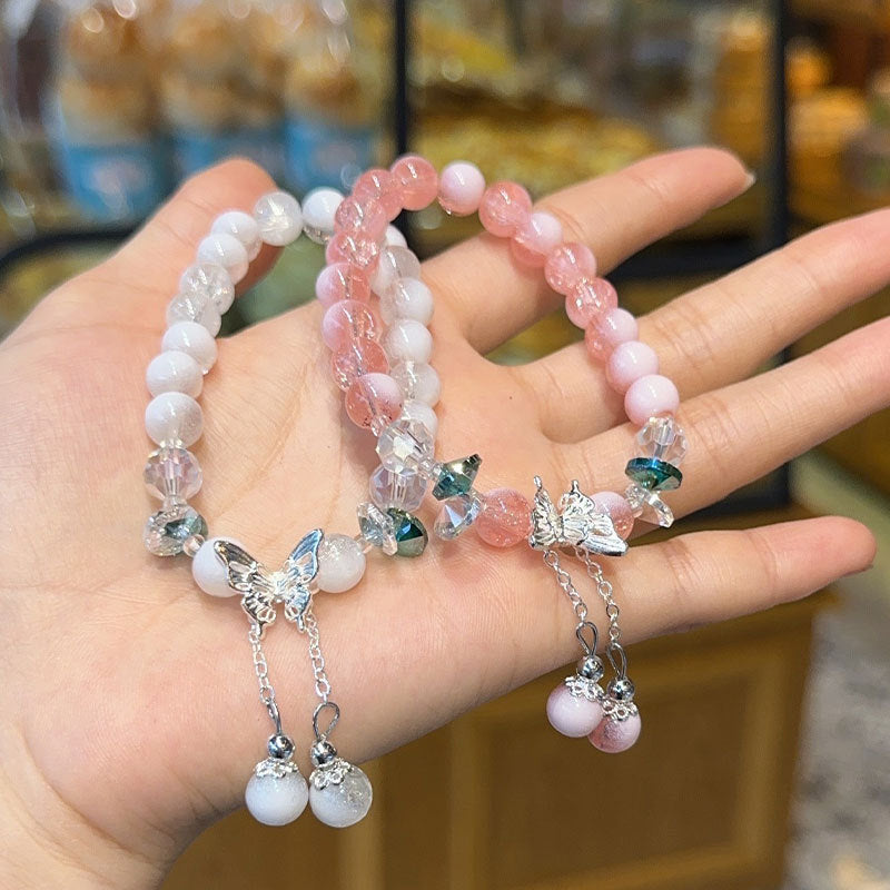 Butterfly Beaded Color Crystal Ice Crack Scenic Spot Hand Bracelets