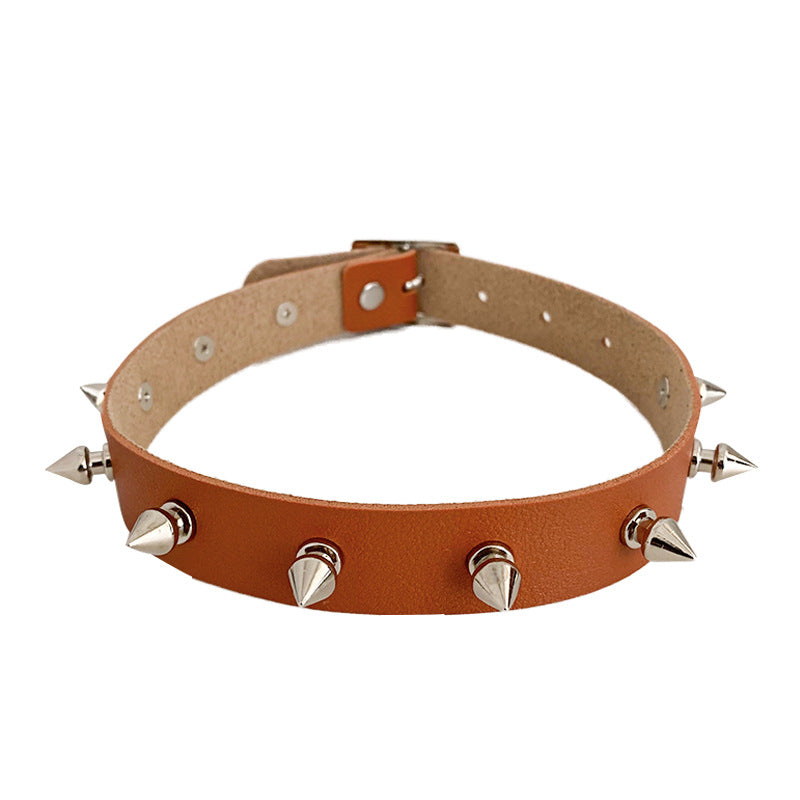 Spike Rivet Leather Rock Punk Neck Band Necklaces