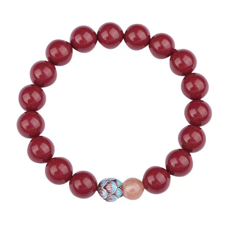 Women's & Men's Heart Cinnabar Buddha Beads Life Dragon Bracelets