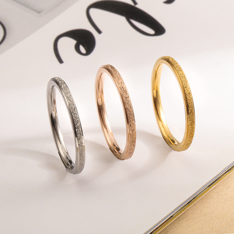 Sand Female Good-looking Frosted Simple Fashion Rings