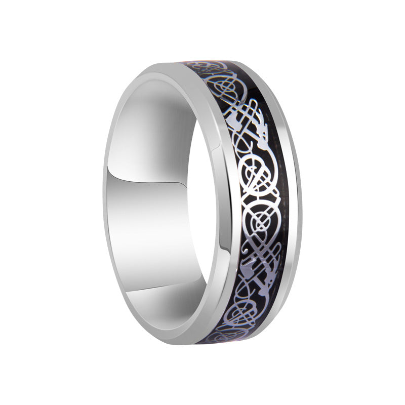 Men's Elegant Dragon Pattern Xi For Rings