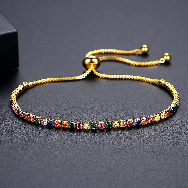 Women's Inlaid Zircon Simple Adjustable Hand Jewelry Bracelets