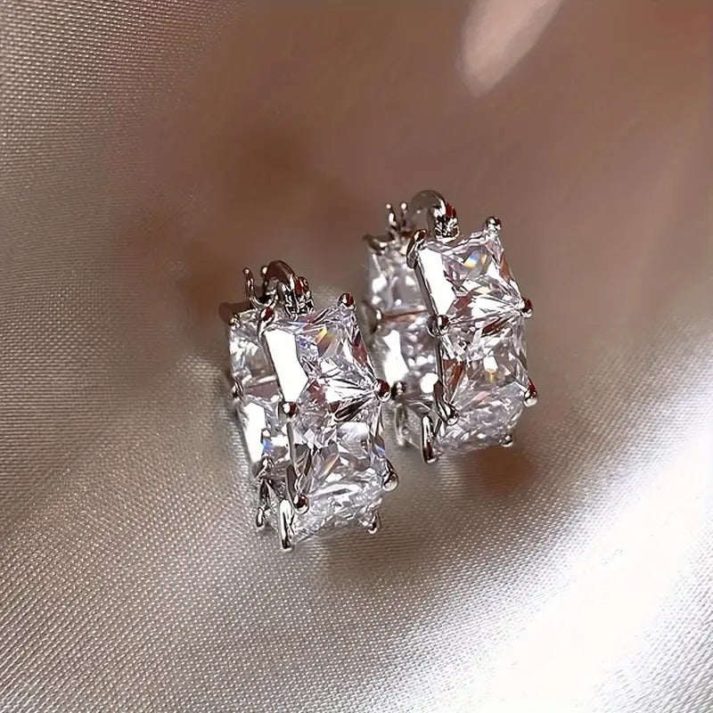 Women's Crystal Ear Clips Copper Studded With Zircon Unique Earrings