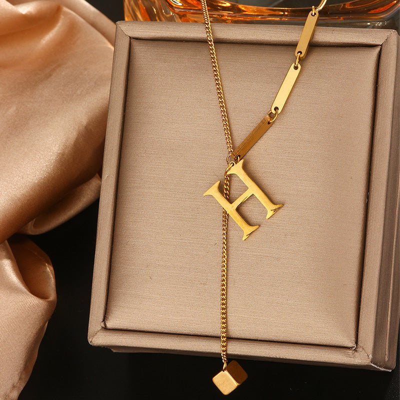 Clavicle Chain Female Letters Do Not Fade Simple High Necklaces