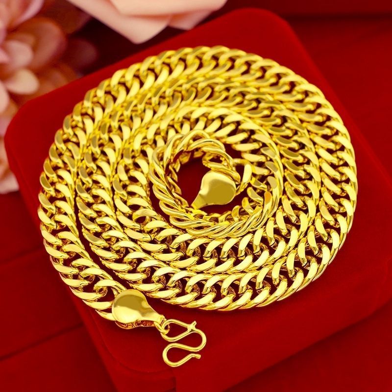 Men's Alluvial Classic For The Boss Vietnam Gold Horsewhip High-grade Couple Necklace