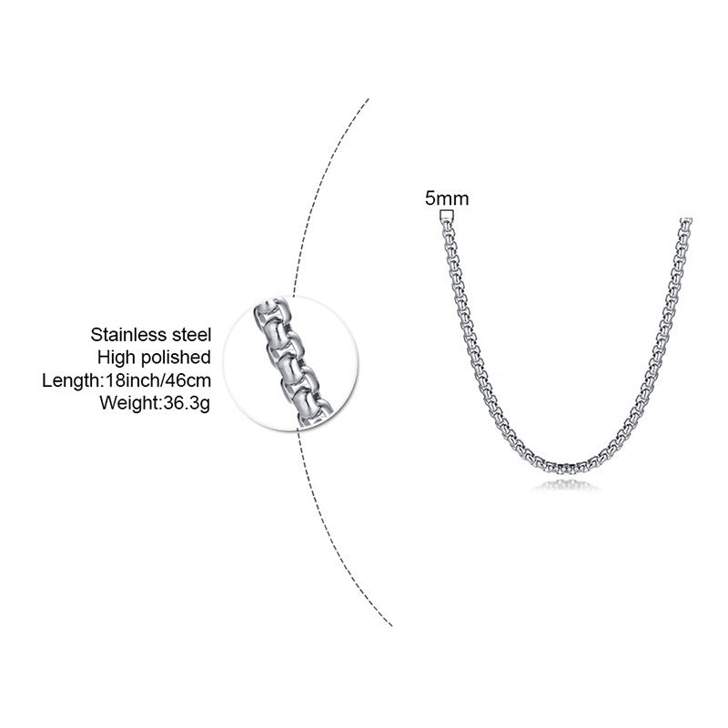 Titanium Steel Pearl Chain Face Width Necklaces