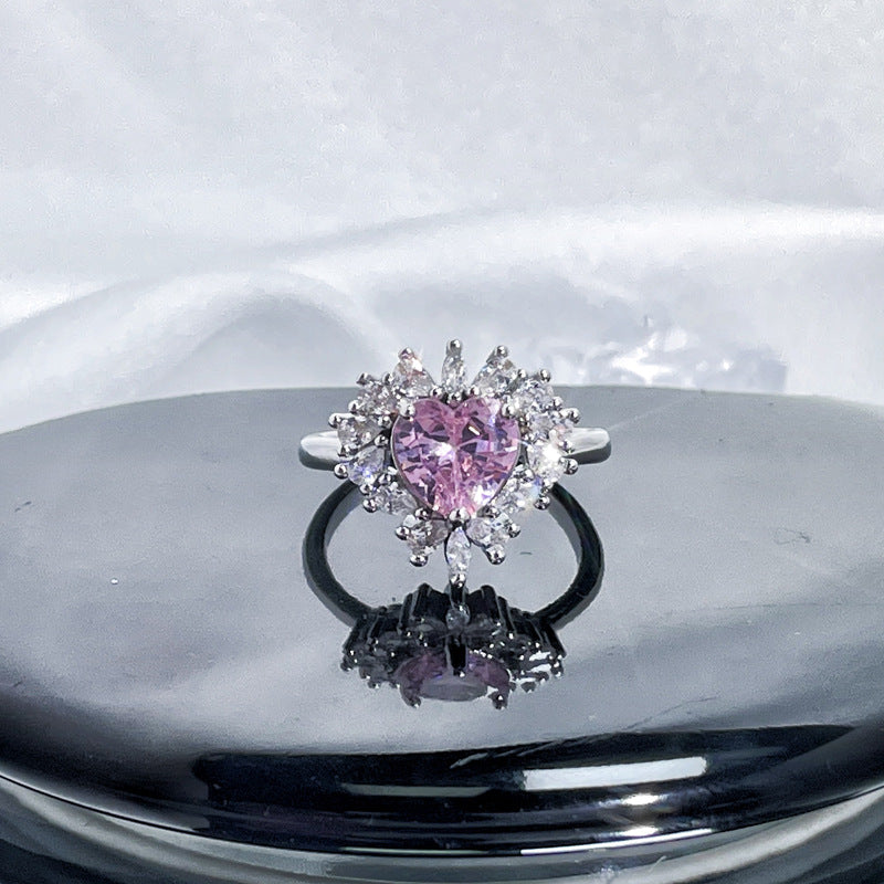 Diamond Love Open-end Zircon Female French Rings