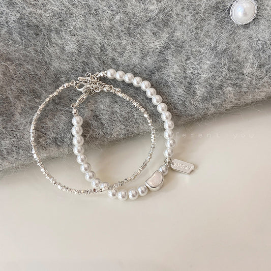Women's Pieces Of Sier Pearl Twin High-grade Light Bracelets
