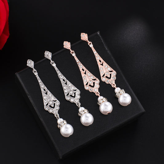 Women's Diamond Bridal Ball Wedding Long Elegant Rings