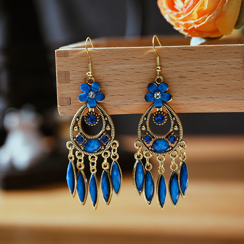 Ethnic Style Your Colorful Vintage Flower Earrings