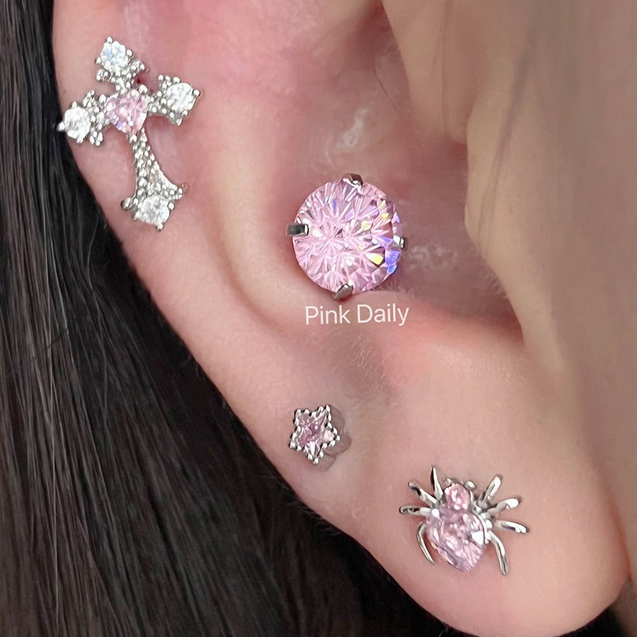 Twist Screw Fireworks Cutting Pin Niche Earrings