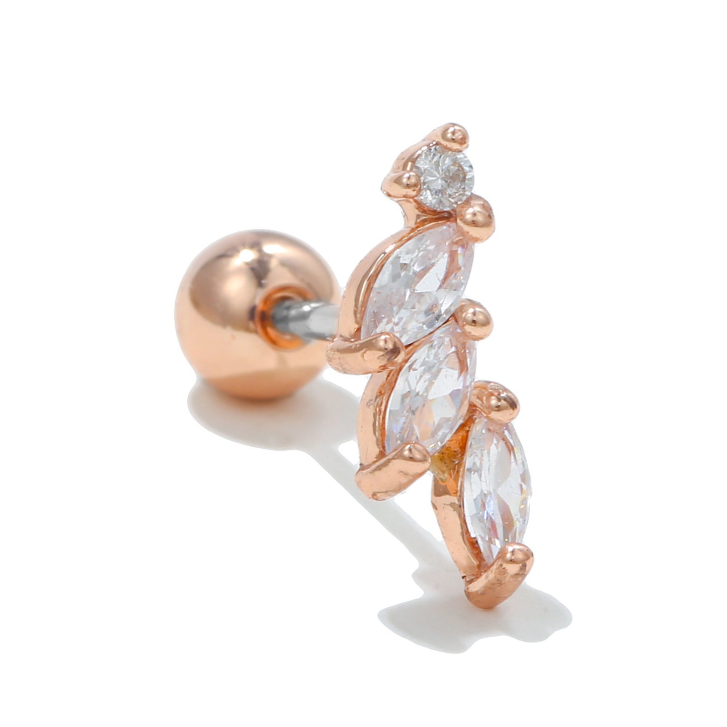 Color Zircon Ear Bone Stainless Steel Earrings