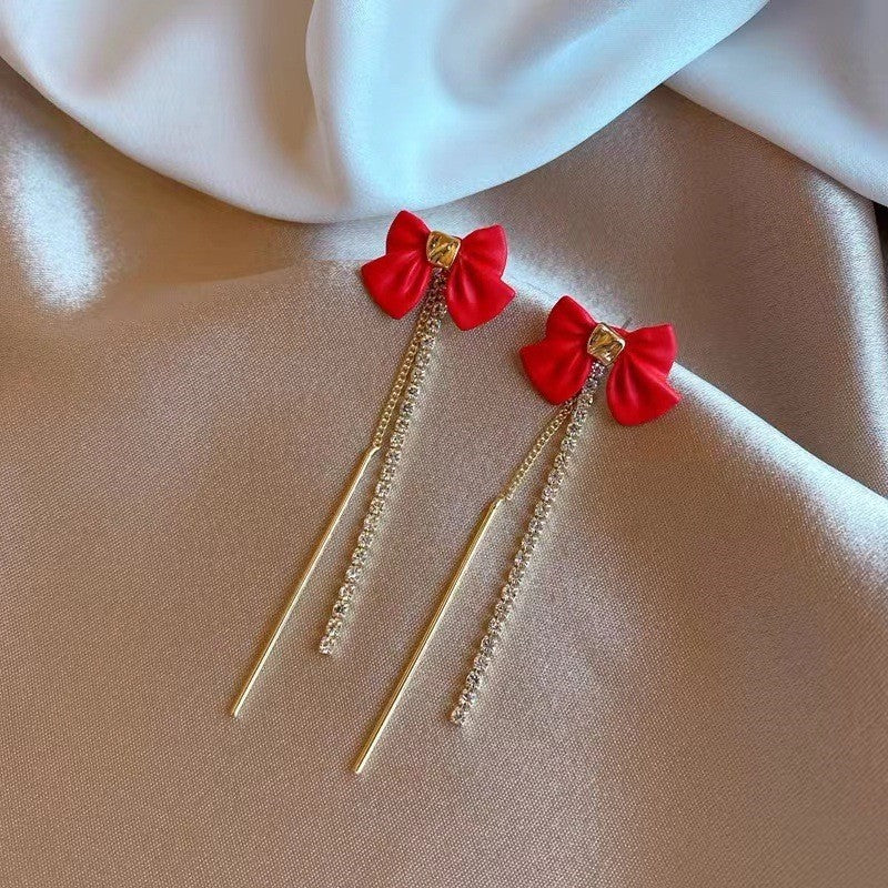 Sier Needle Cool Lady Temperament Butterfly Earrings