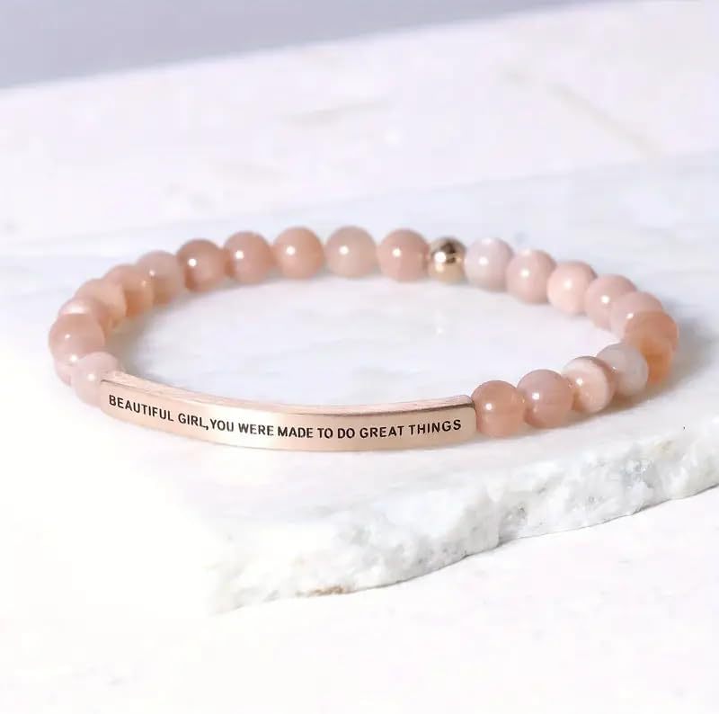Natural Stone Elastic String Beaded Green Bracelets
