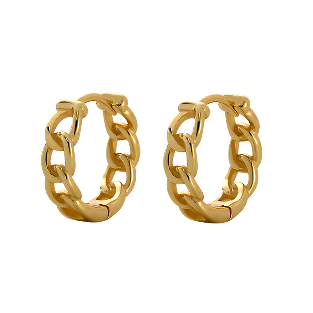 Women's Sier Style Personality Chain Geometric Earclip Earrings