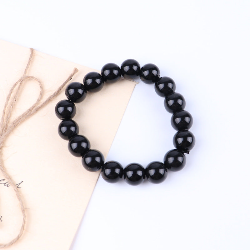 Obsidian Popular Ornament Beads Pure Black Bracelets