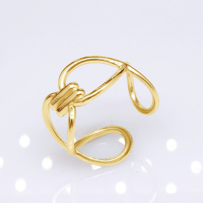 Women's & Men's Open Stainless Steel Type Adjustable Geometric Rings