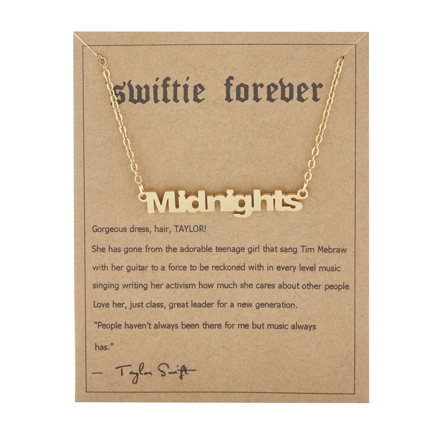 Women's Steel Paper Card Gold Clavicle Chain Necklaces