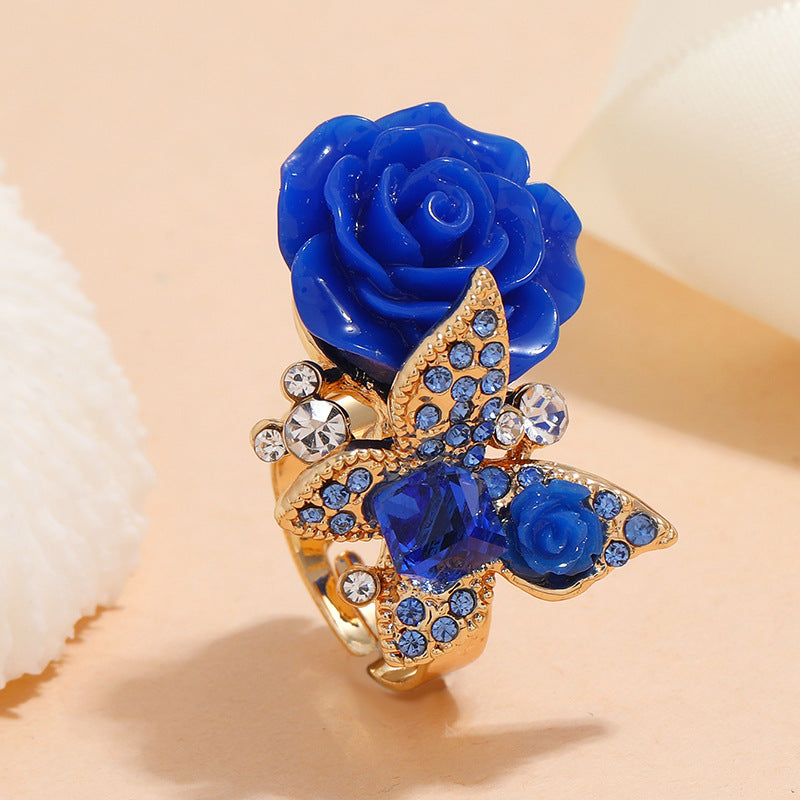 Rose Ethnic Style Butterfly Vintage Bohemian Rings