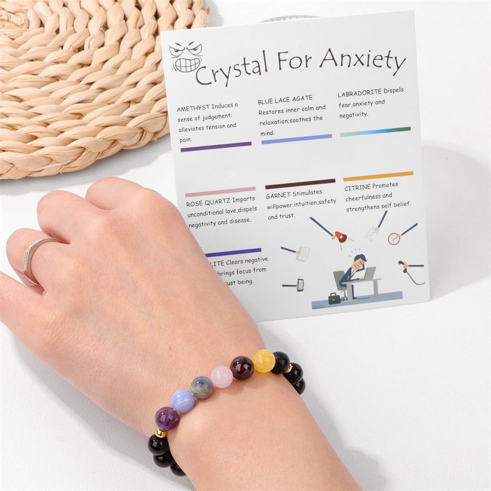 Natural Stone Colorful Beads Elastic String Bracelets