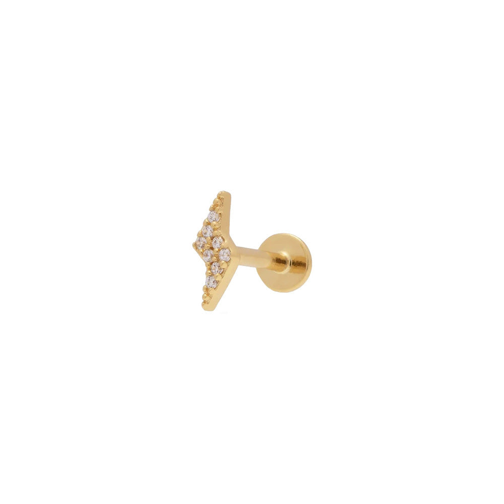 Flat Head Push Piercing Thread Cartilage Earrings