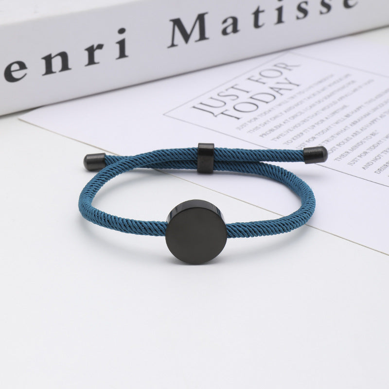 Women's & Men's Printing Material Round Adjustable Stainless Steel Bracelets