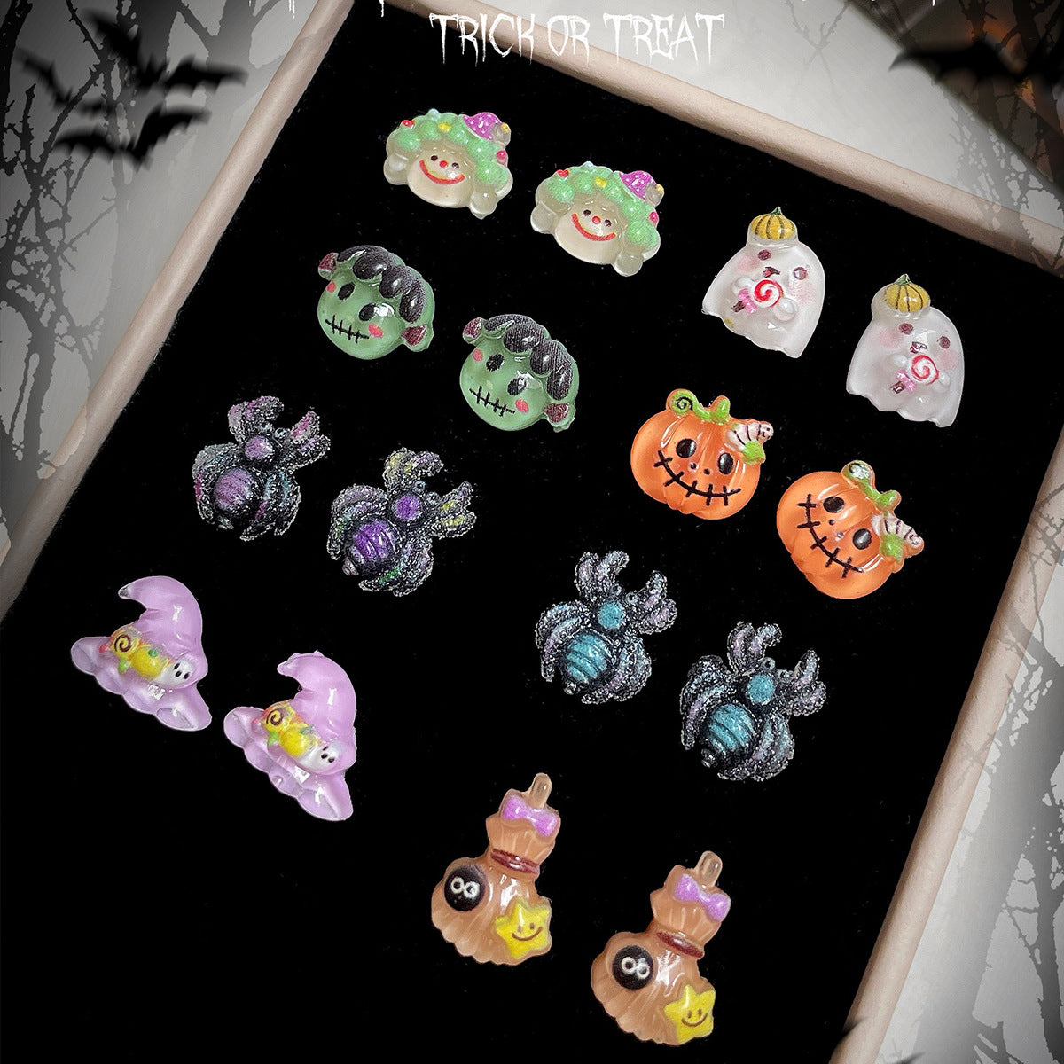 Halloween Monster Earings Set Sier Needle Earrings
