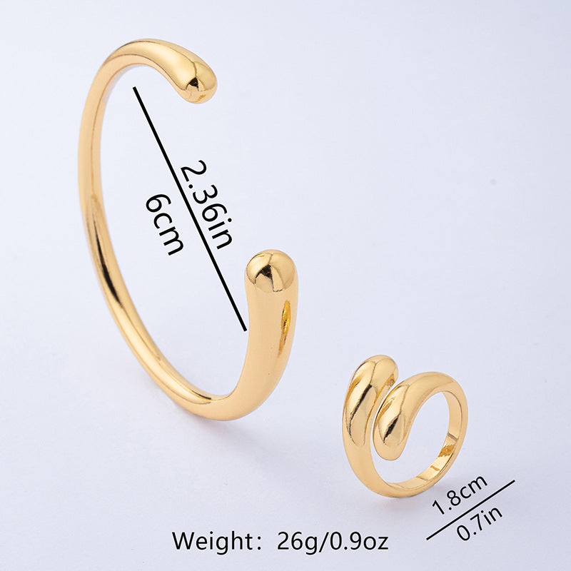 Women's Design Feeling Minimalist Style Metal Geometry Jewelry Set