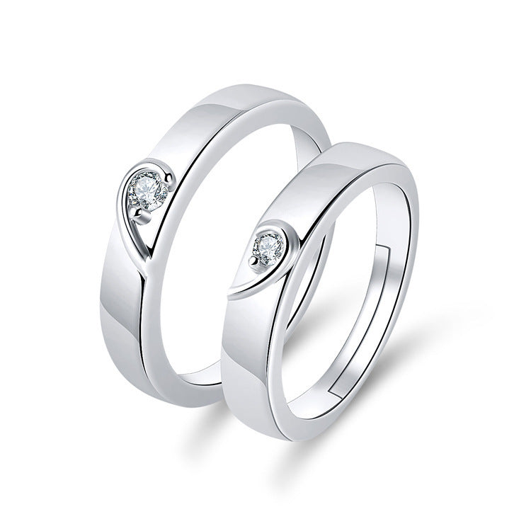 Heart To Heart-shaped Couple Design Fashion Rings