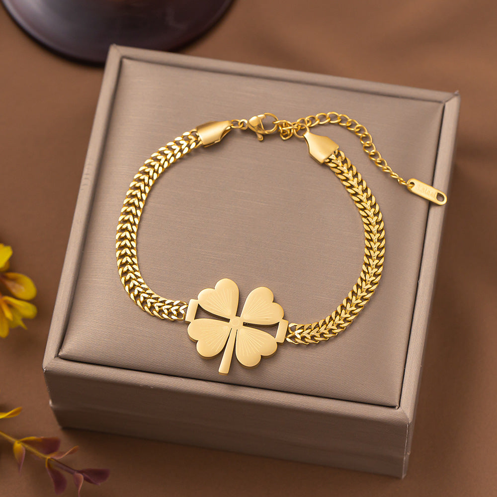 Stainless Steel Scale Female Trend Flower Bracelets