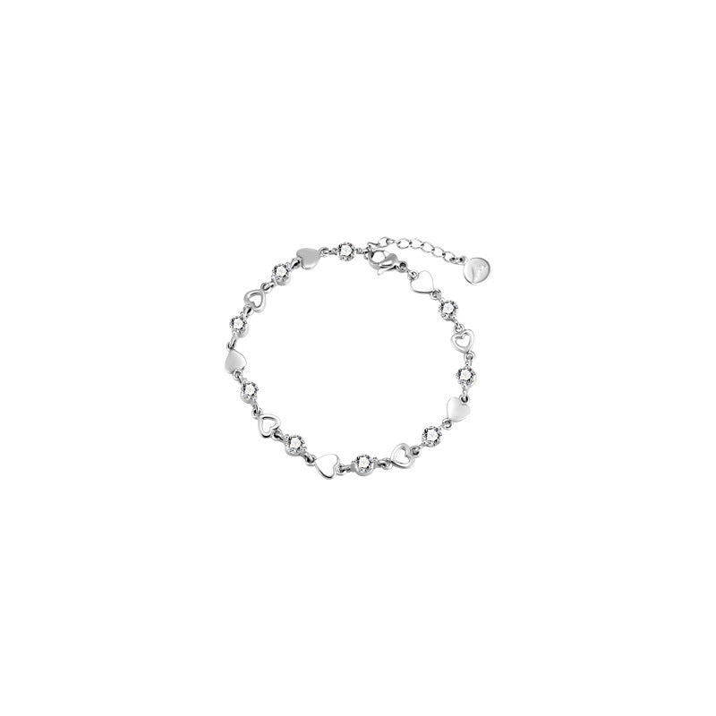 Summer Sweet Cool Loving Heart Zircon Design Bracelet