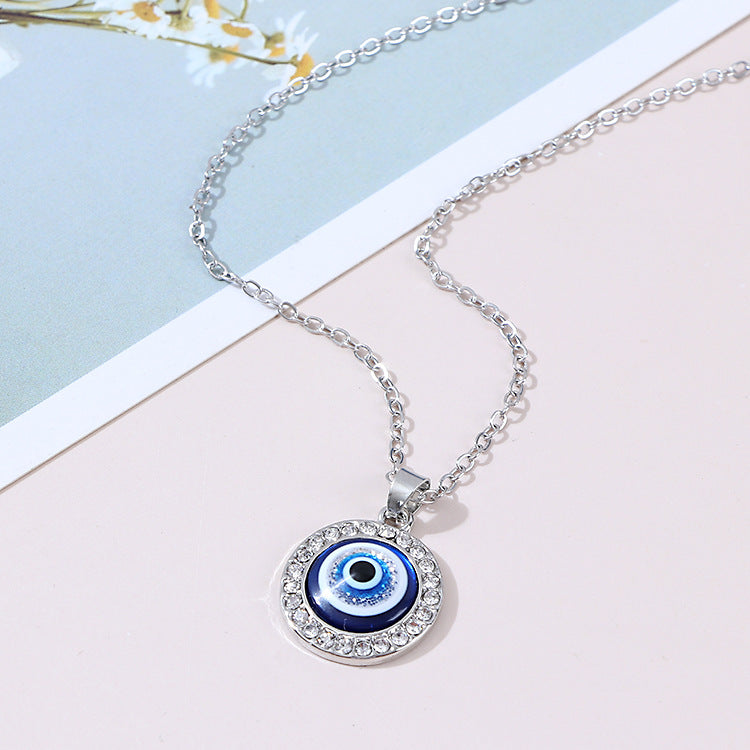 Turkish Devil's Eye Spot Drill Round Necklaces