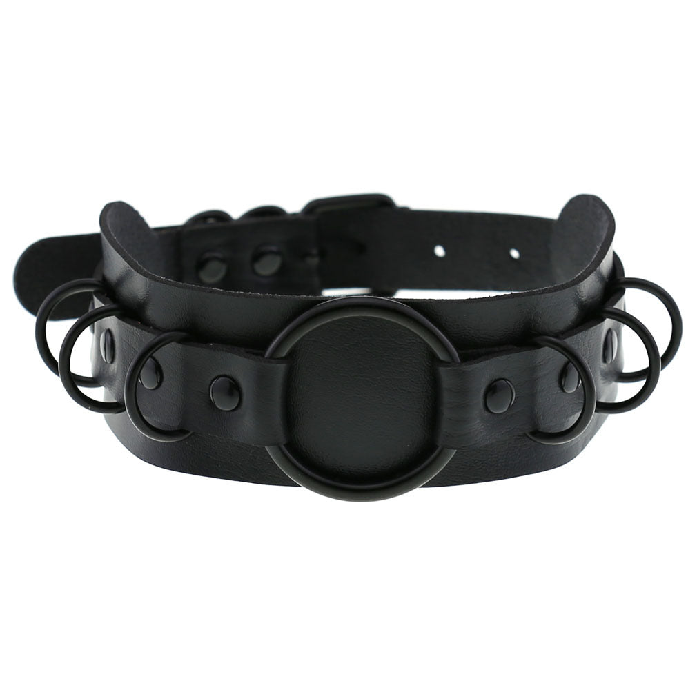 Dark Punk Goth Leather Exaggerated Personalized Necklaces