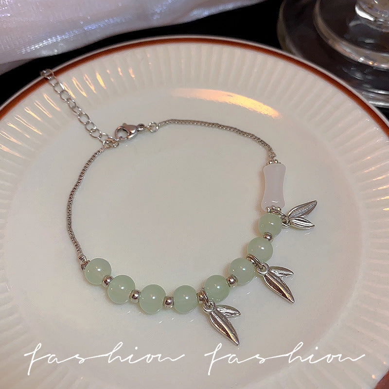 Style Bamboo Joint String Beads Female Tassel Adjustable Bracelets