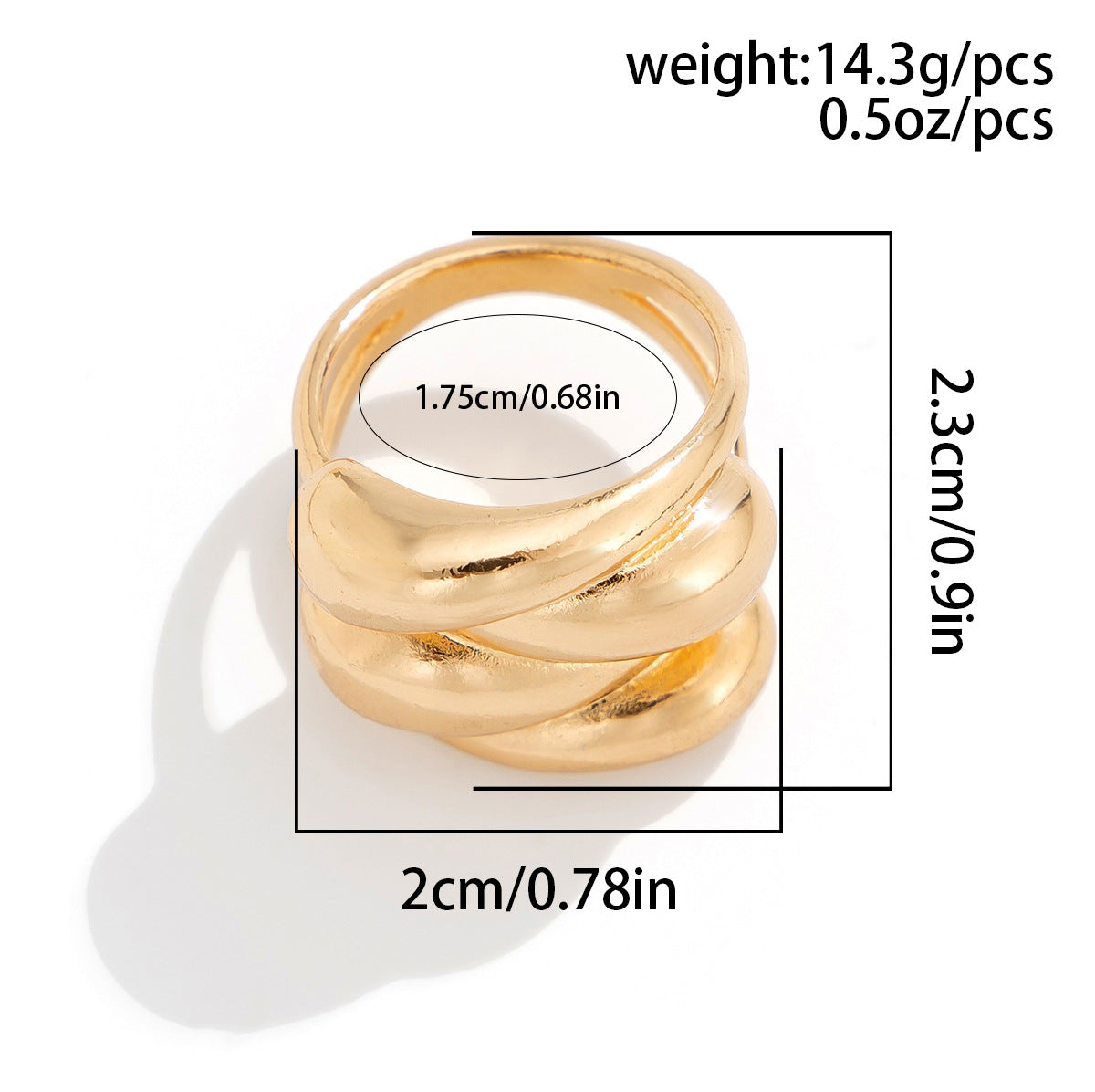 Style Metal Irregular Water Drop Petal Rings