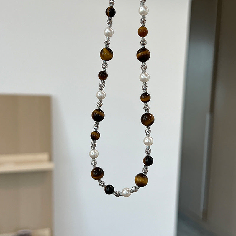 Women's Tigereye Pearl Retro Elegant Fashion Personality Necklaces