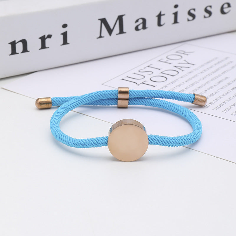 Women's & Men's Printing Material Round Adjustable Stainless Steel Bracelets