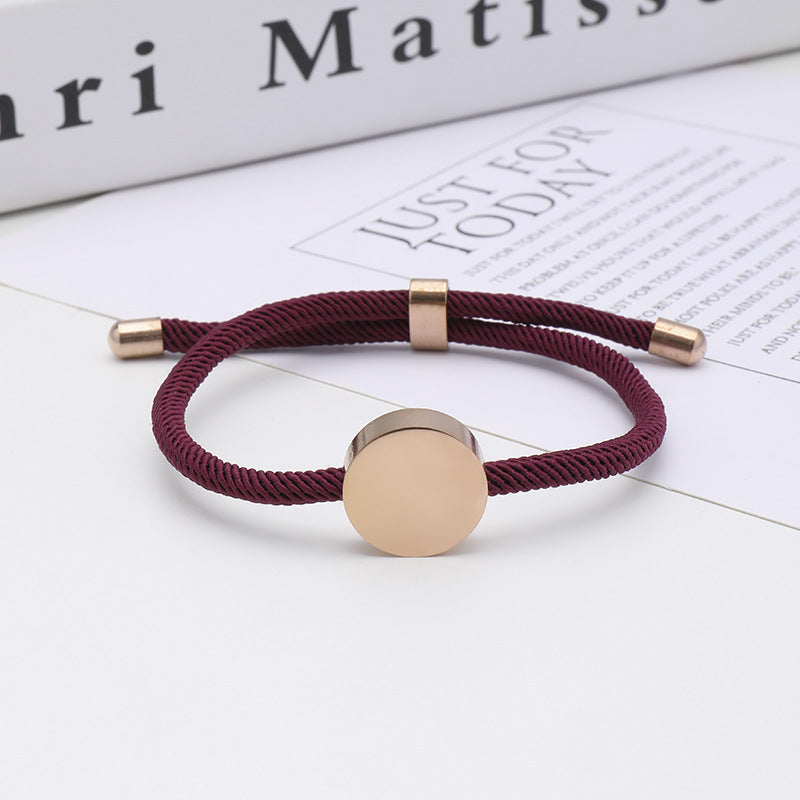 Women's & Men's Printing Material Round Adjustable Stainless Steel Bracelets