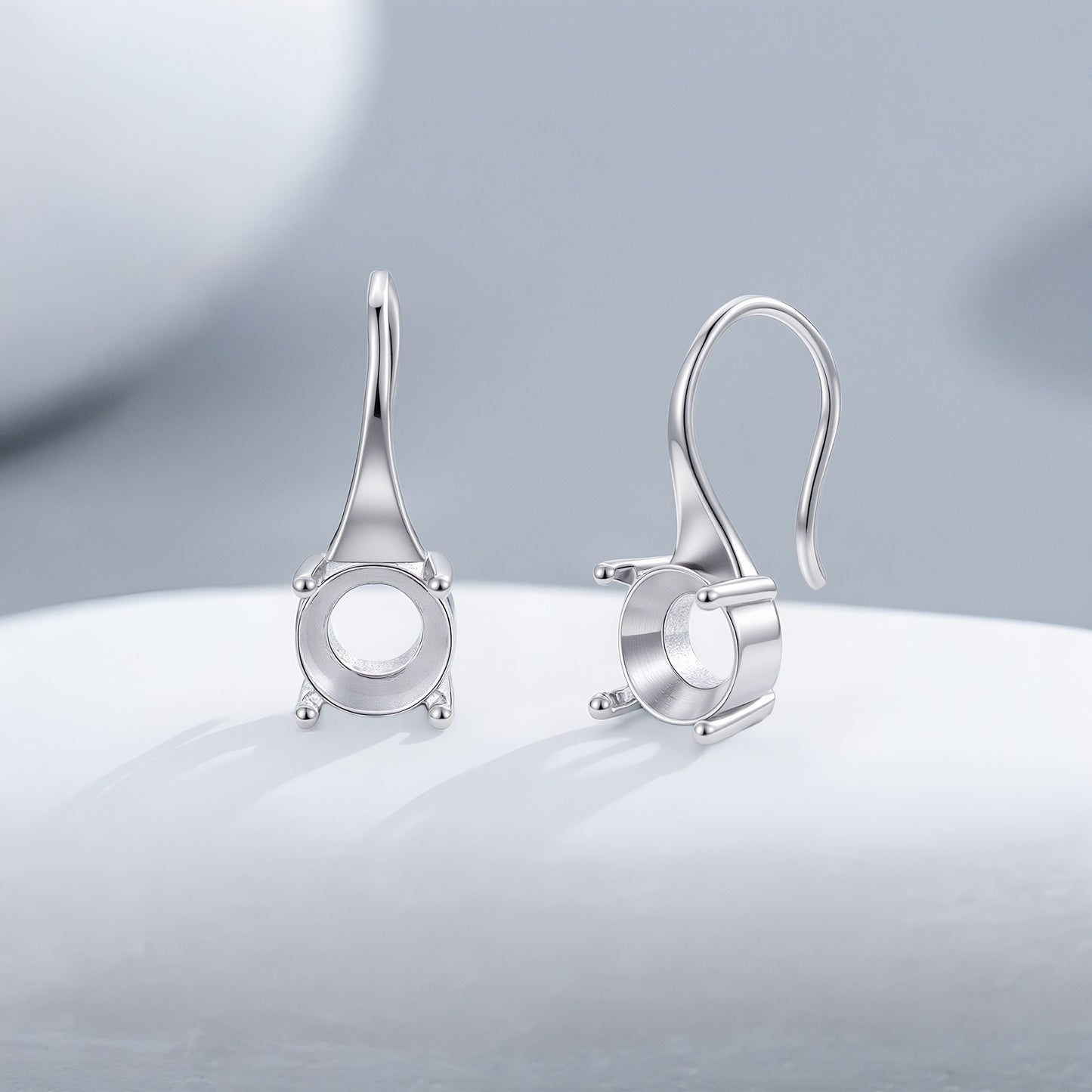 Entire Sterling Sier Minimalist Air Rhinestone Earrings