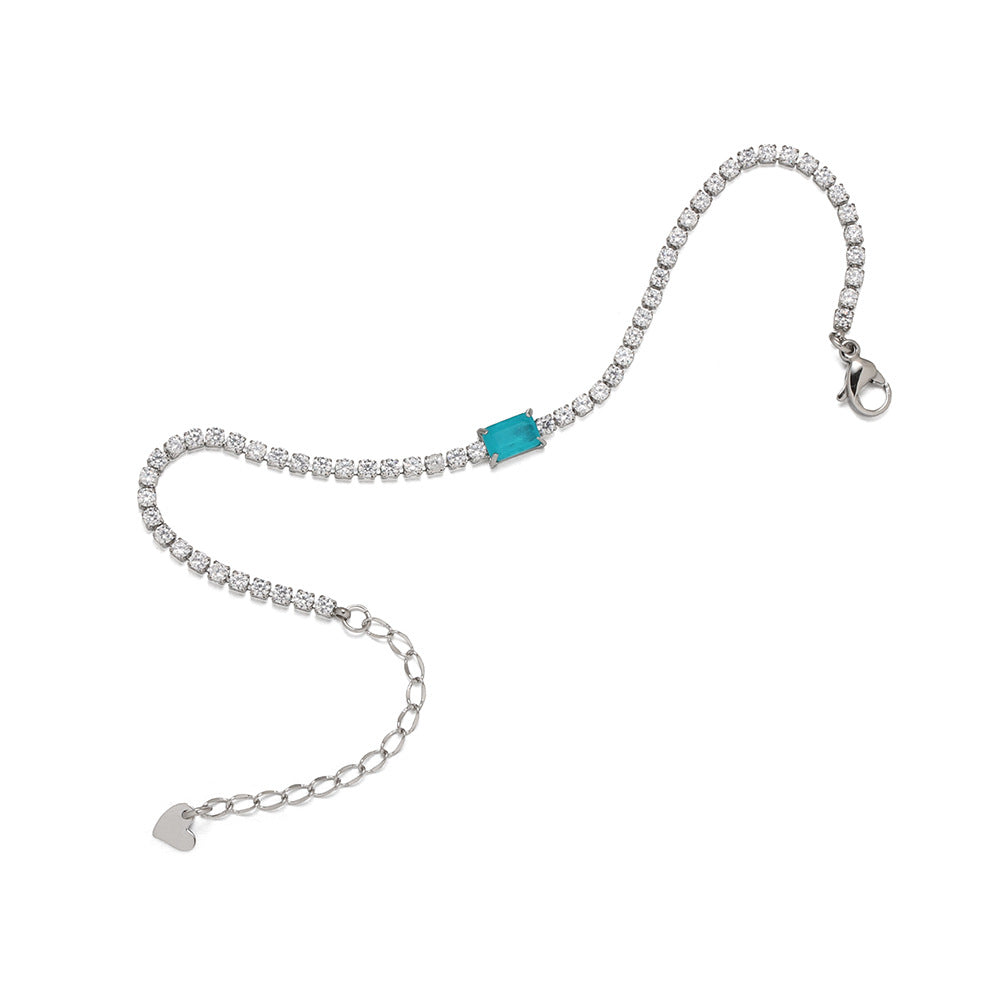 Candy Sets Imitation Blue Diamond Zircon Drill Chain Bracelets