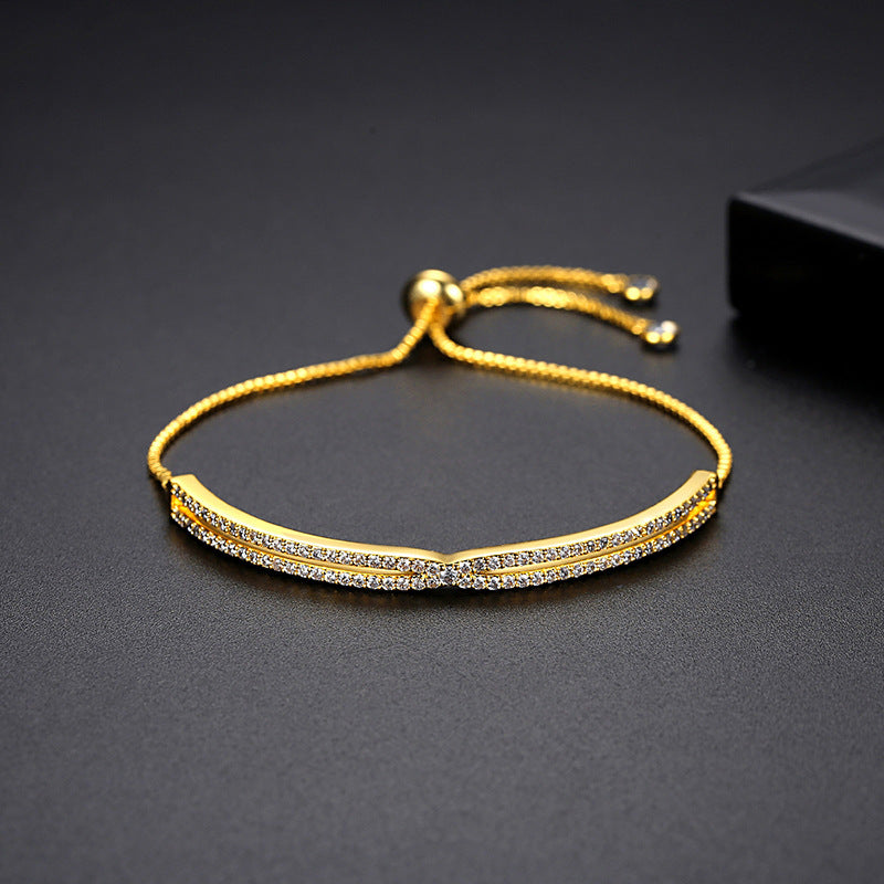 Women's Fashionable Korean Commuter Zircon Pull Design Bracelets