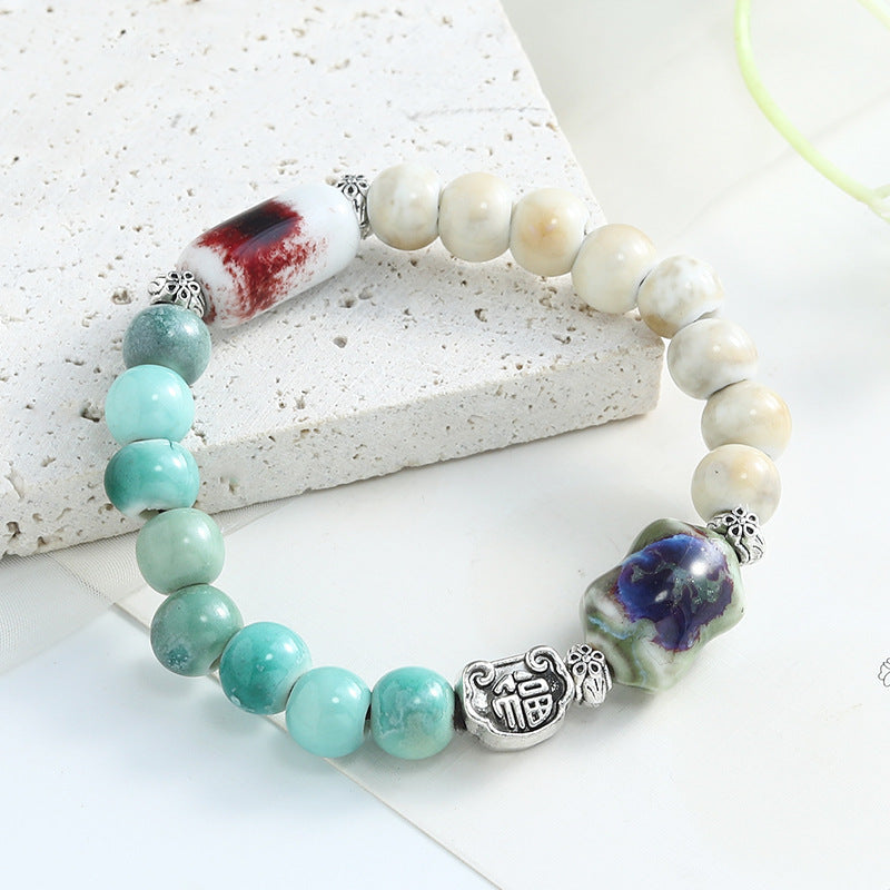 Chinese Fashion Female Beaded Niche Ceramic Bracelets
