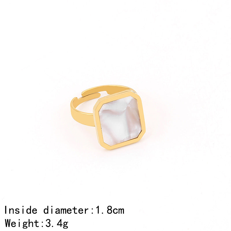 Women's Fashion Simple Stainless Steel Open Geometric Rings