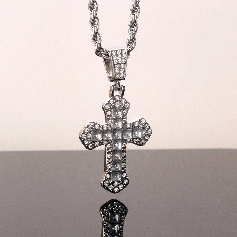 Full Diamond Cross Zircon Hip Hop Necklaces