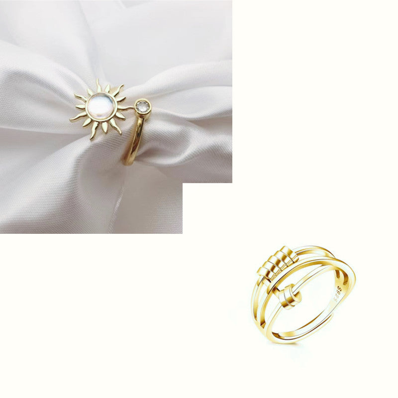 Sunflower Spinning Pressure Relief Opening Adjustable Rings