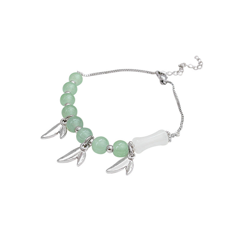 Style Bamboo Joint String Beads Female Tassel Adjustable Bracelets